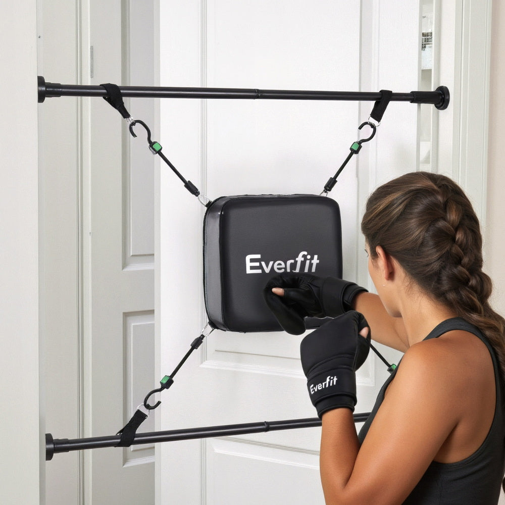 Everfit Doorway Punching Bag Adjustable Apartment Friendly with Boxing Gloves Black - SuperSaverAU - view 7