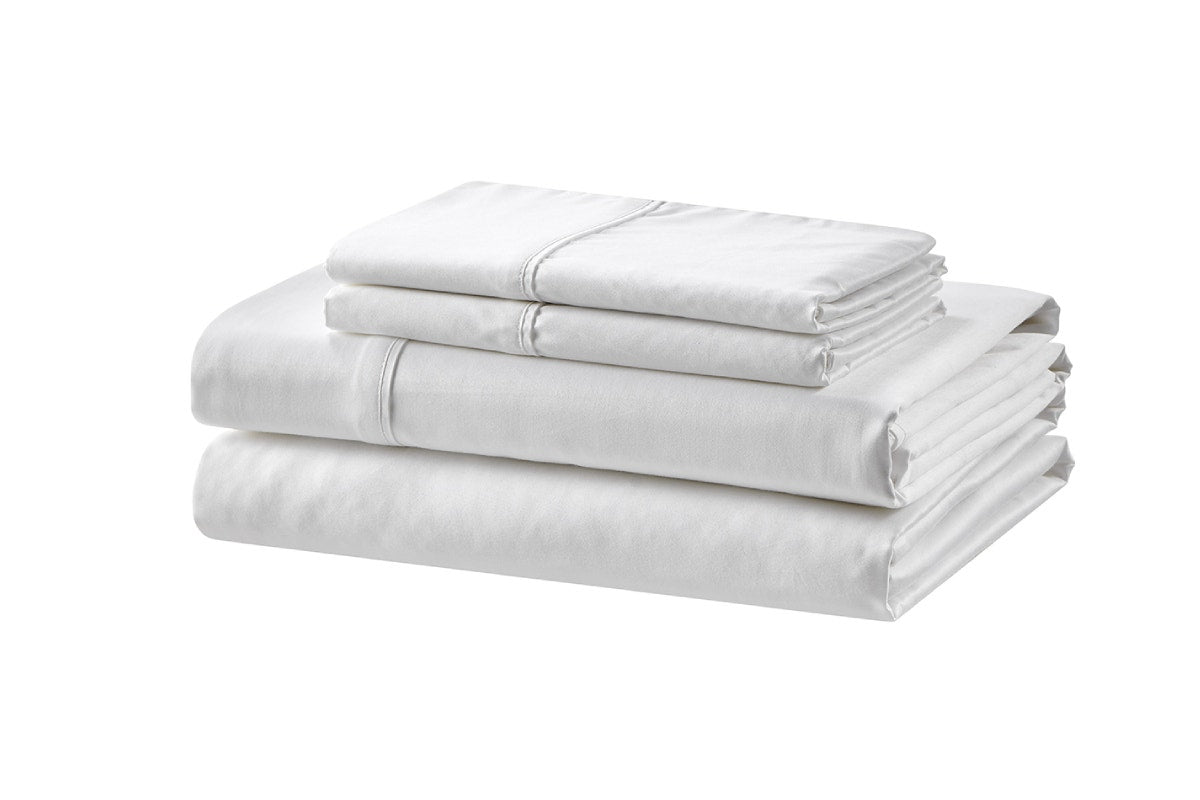 Brosa 100% Sateen Cotton Sheets (White, King)