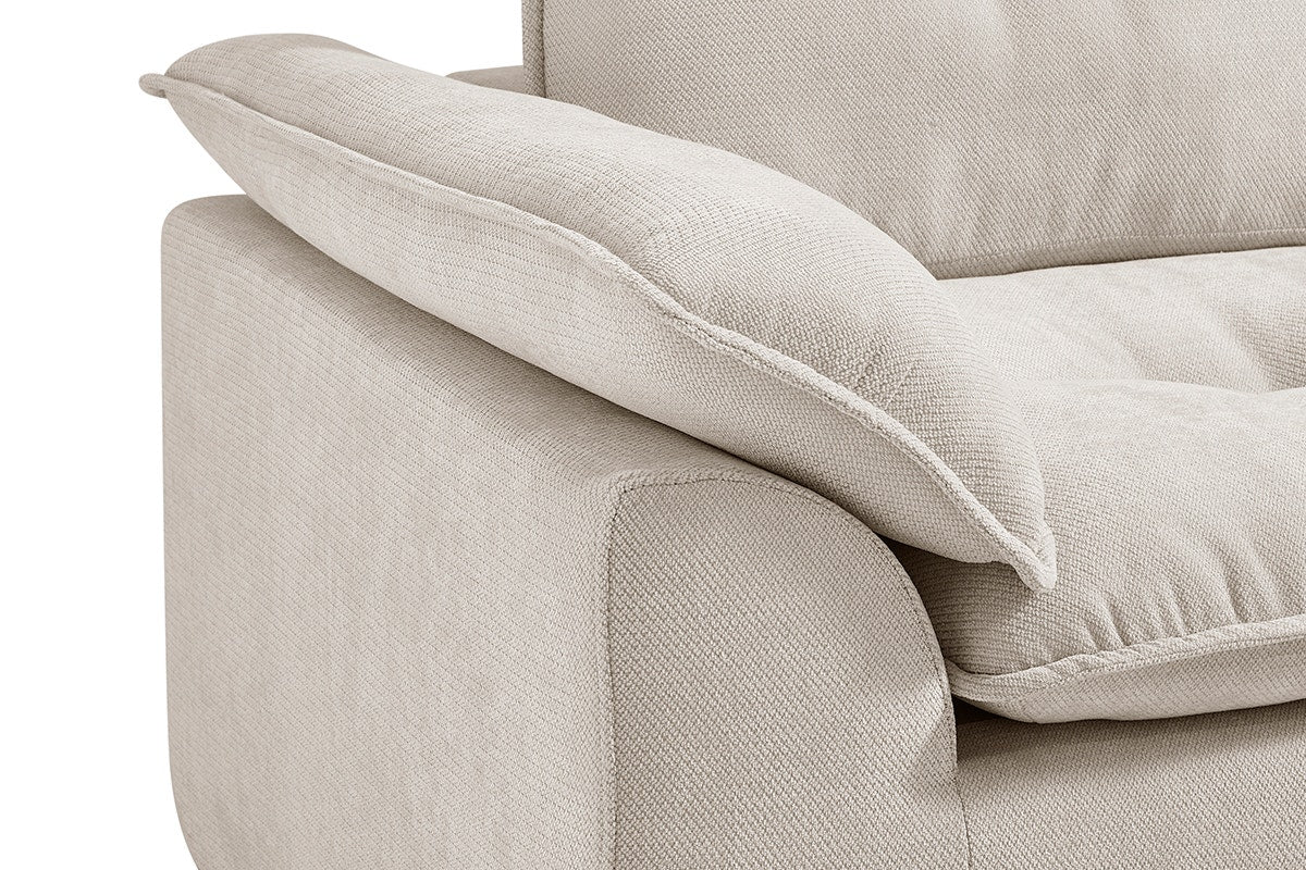 Brosa Castello 4 Seater Compressed Sofa with Ottoman (Beige)