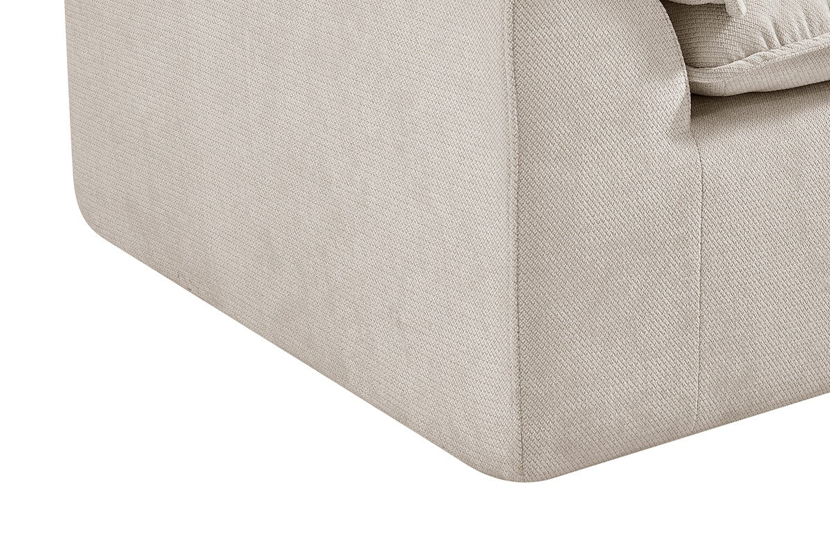 Brosa Castello 4 Seater Compressed Sofa with Ottoman (Beige)
