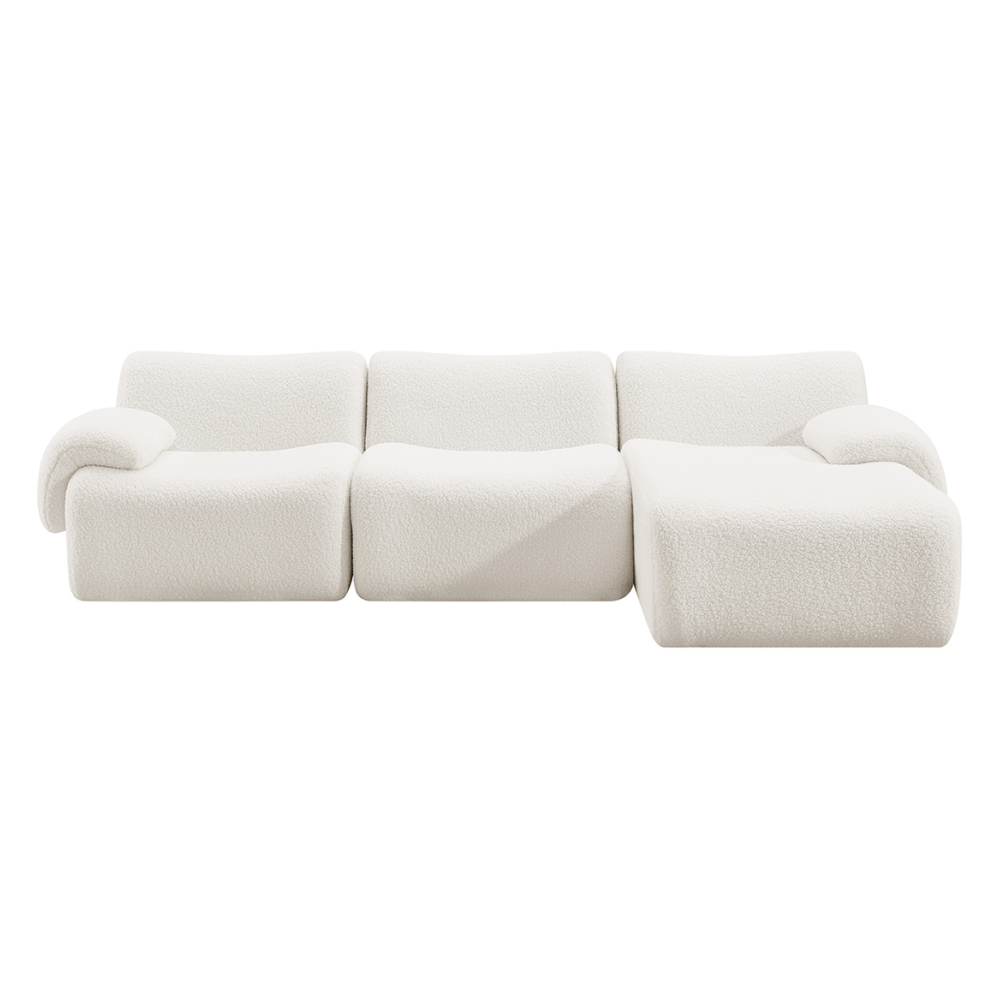Brosa Grace 4 Seater Compression Sofa with Chaise (White, Left Chaise)