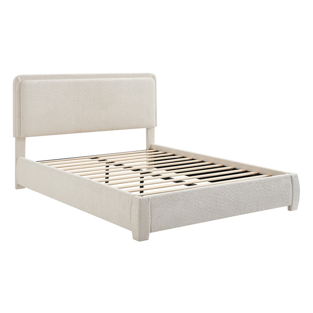 Brosa Havenne Boucle Bed Frame (Cream, Double)