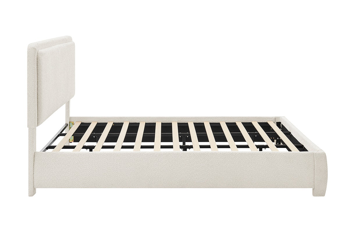 Brosa Havenne Boucle Bed Frame (Cream, King)