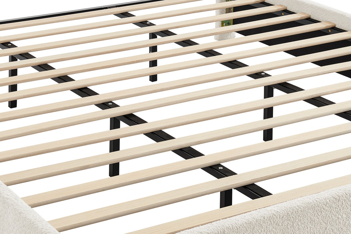 Brosa Havenne Boucle Bed Frame (Cream, King)