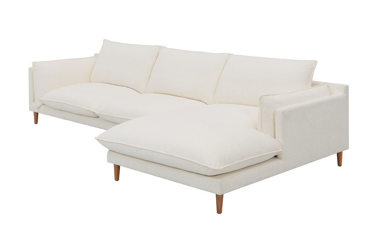 Brosa Jerry 3 Seater Sofa with Chaise (Cream, Right Chaise)