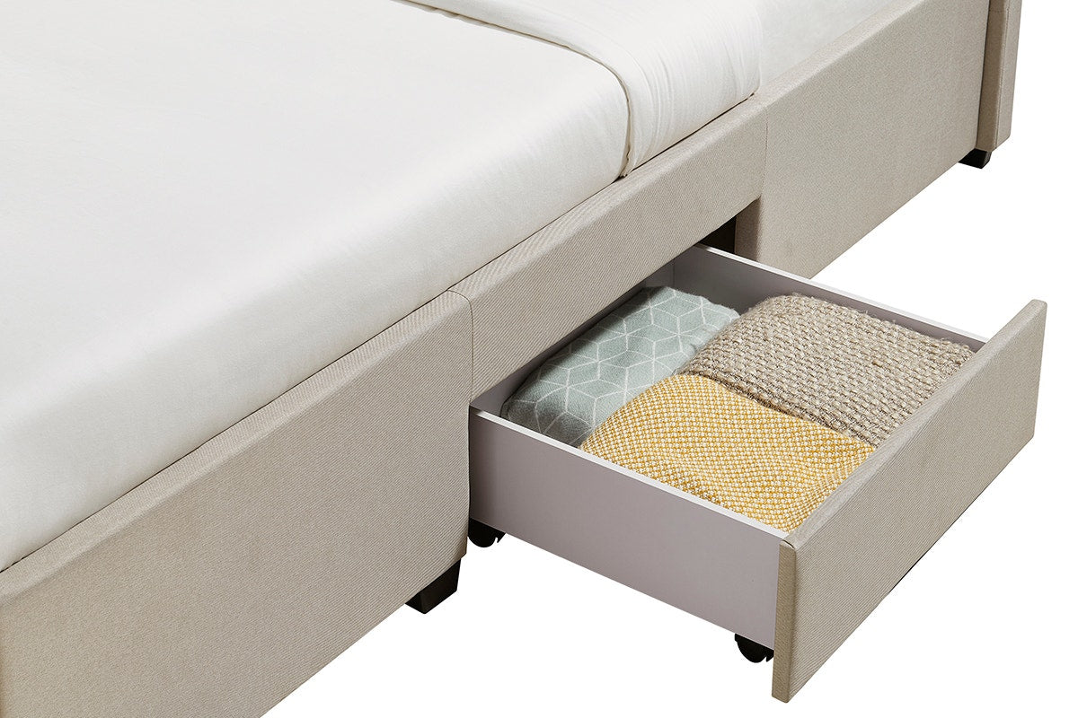 Brosa Le Bern Storage Bed Frame (Beige, King)