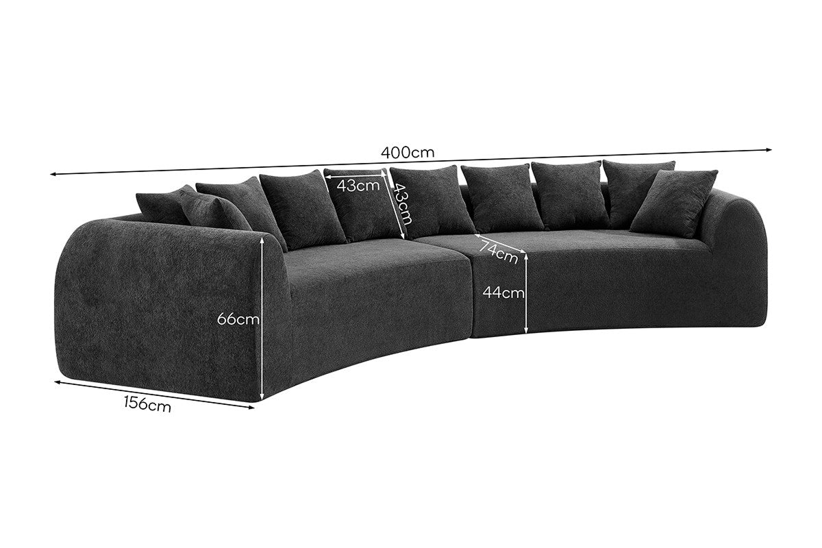 Brosa Regalia 5 Seater Compressed Sofa (Charcoal)