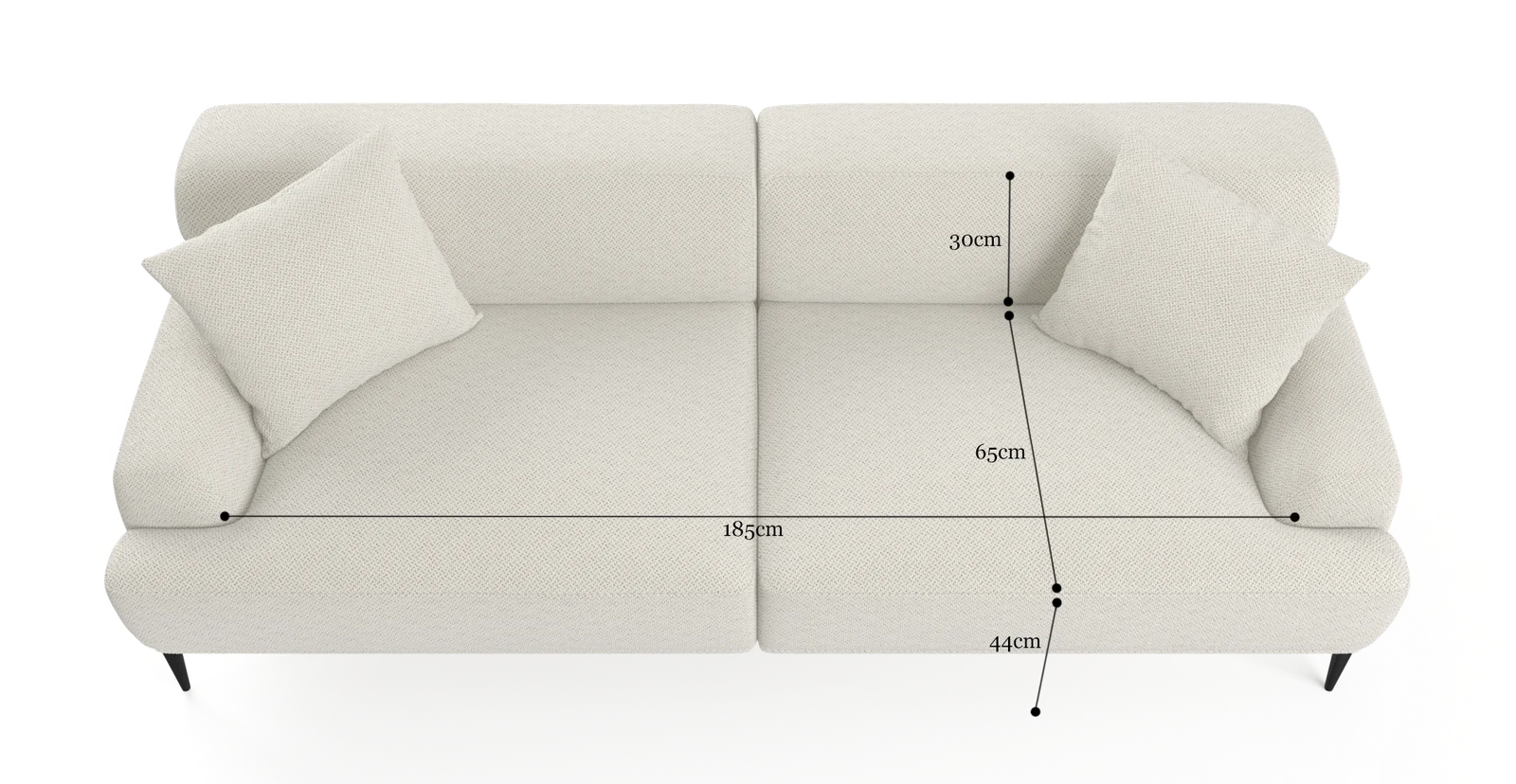 Brosa Seta 4 Seater Sofa (Seashell White)