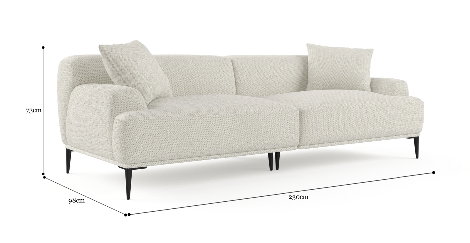 Brosa Seta 4 Seater Sofa (Seashell White)
