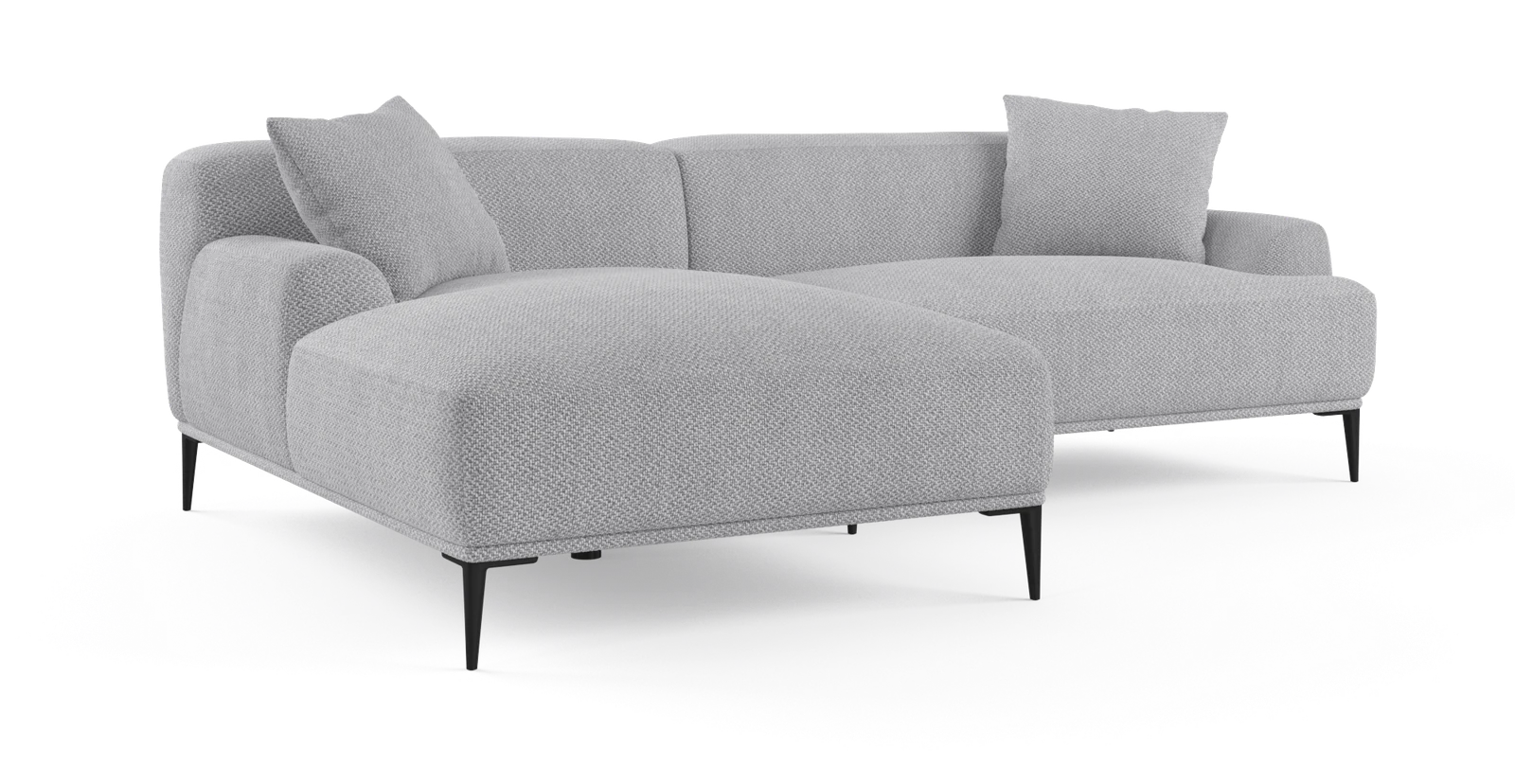 Brosa Seta 4 Seater Sofa with Chaise (Gainsboro Grey; Left Chaise)