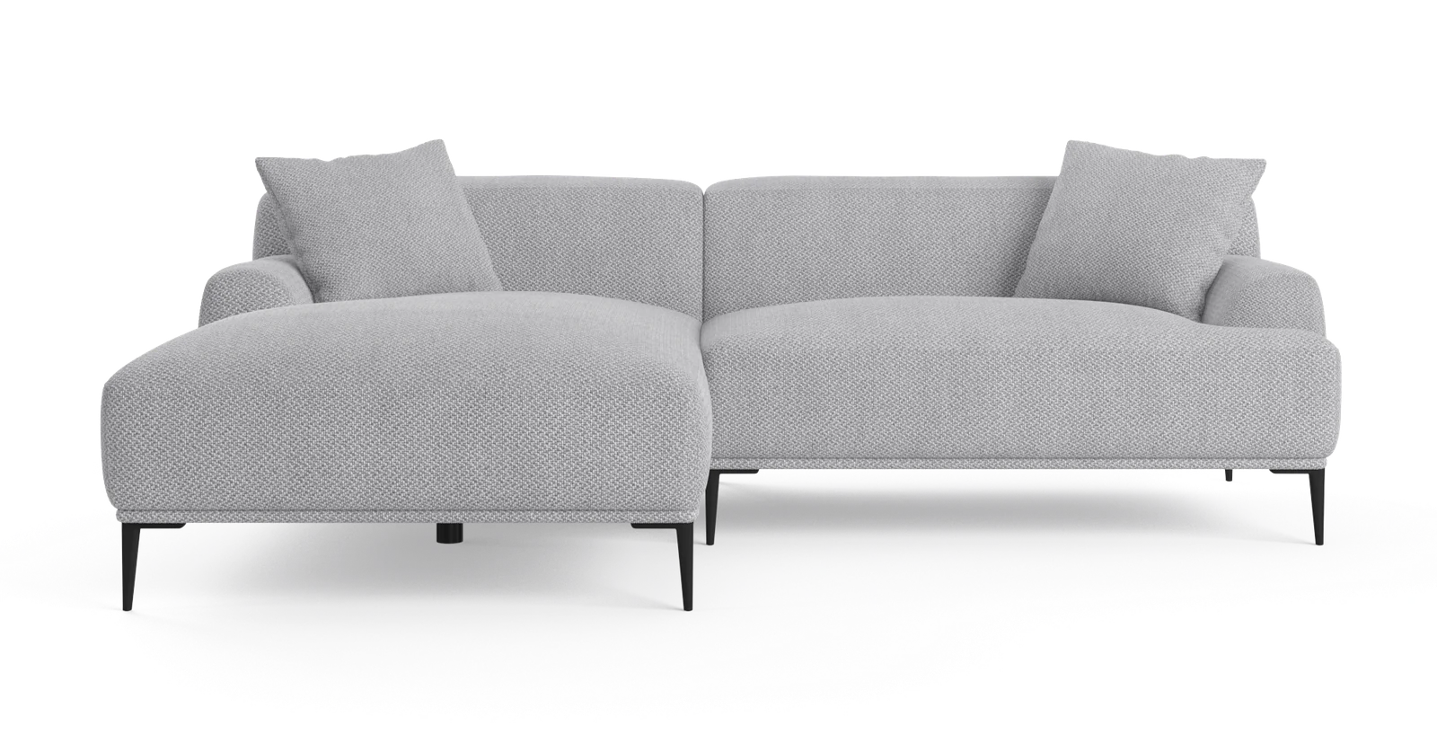 Brosa Seta 4 Seater Sofa with Chaise (Gainsboro Grey; Left Chaise)