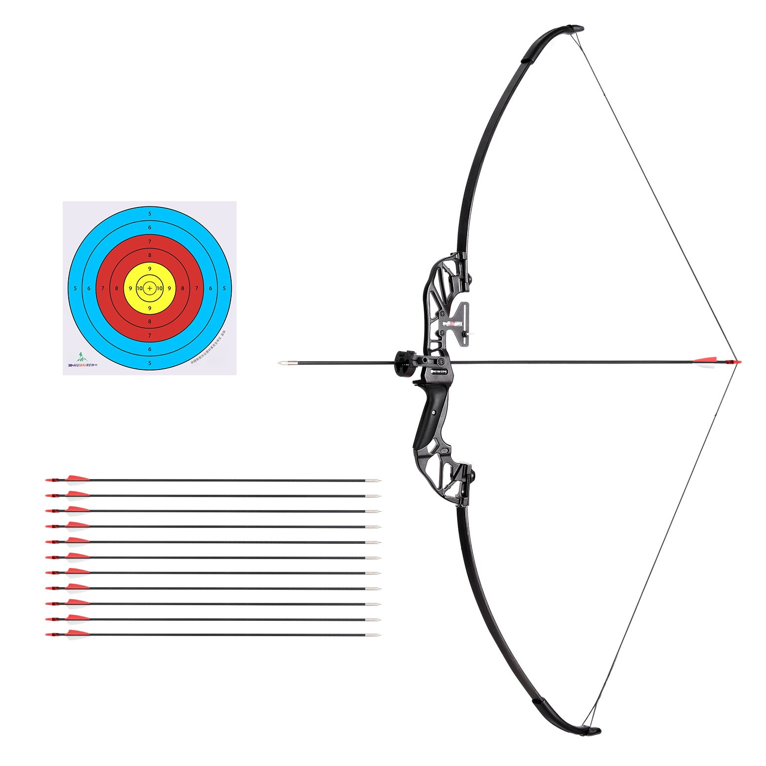 Everfit 55lbs Bow Arrow Set Recurve Takedown Archery Hunting for Beginner Red - SuperSaverAU - view 1