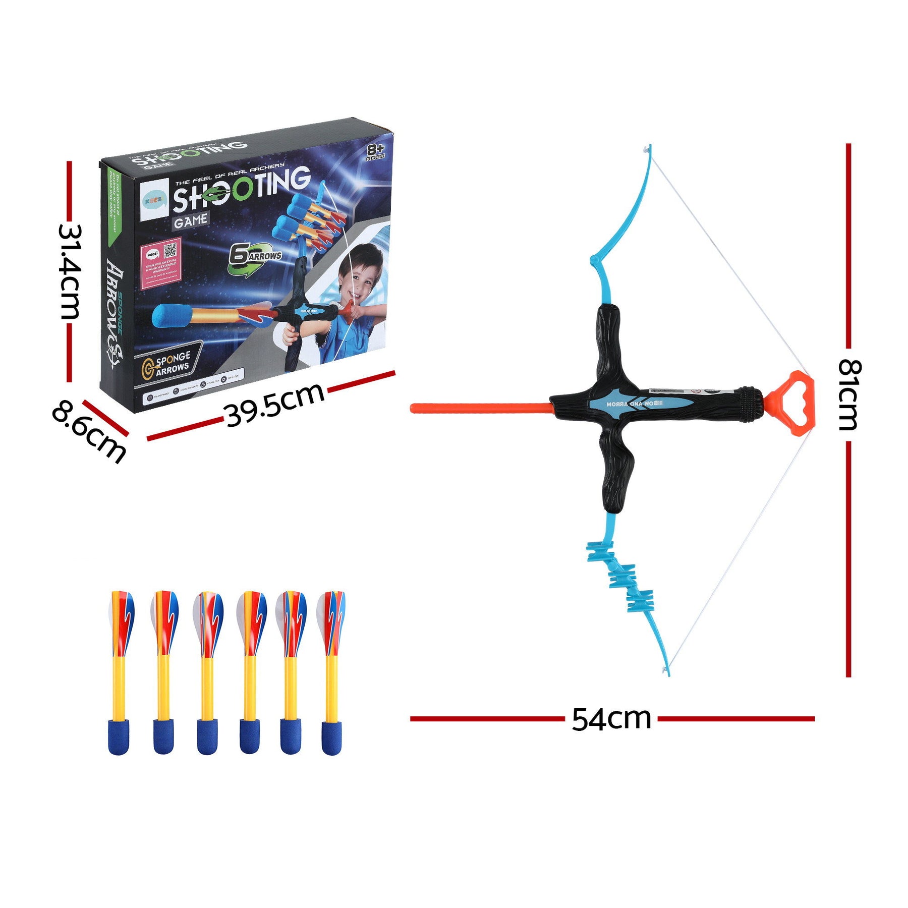 Keezi Kids Bow and Arrow Set Outdoor Sport Game Archery Toys 6 Arrows Children Gifts - SuperSaverAU - view 2