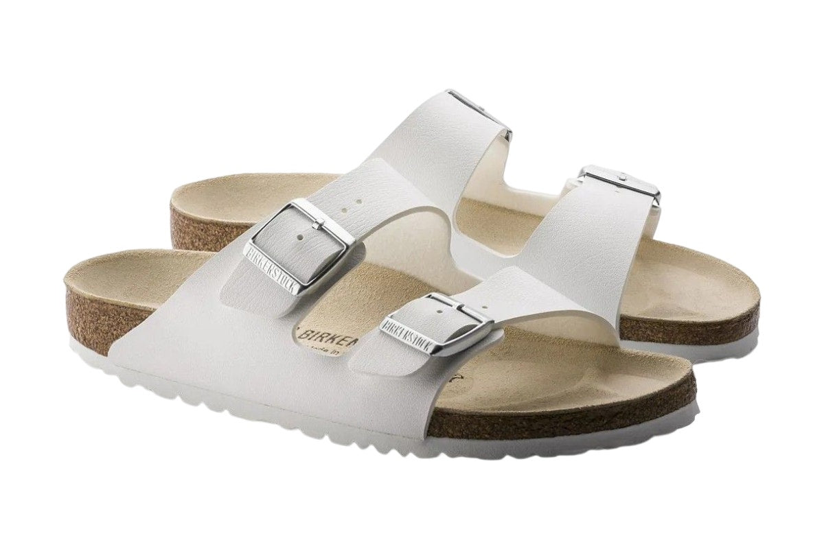 Birkenstock Arizona Birko-Flor Regular Fit Sandal (White, Size 37 EU)