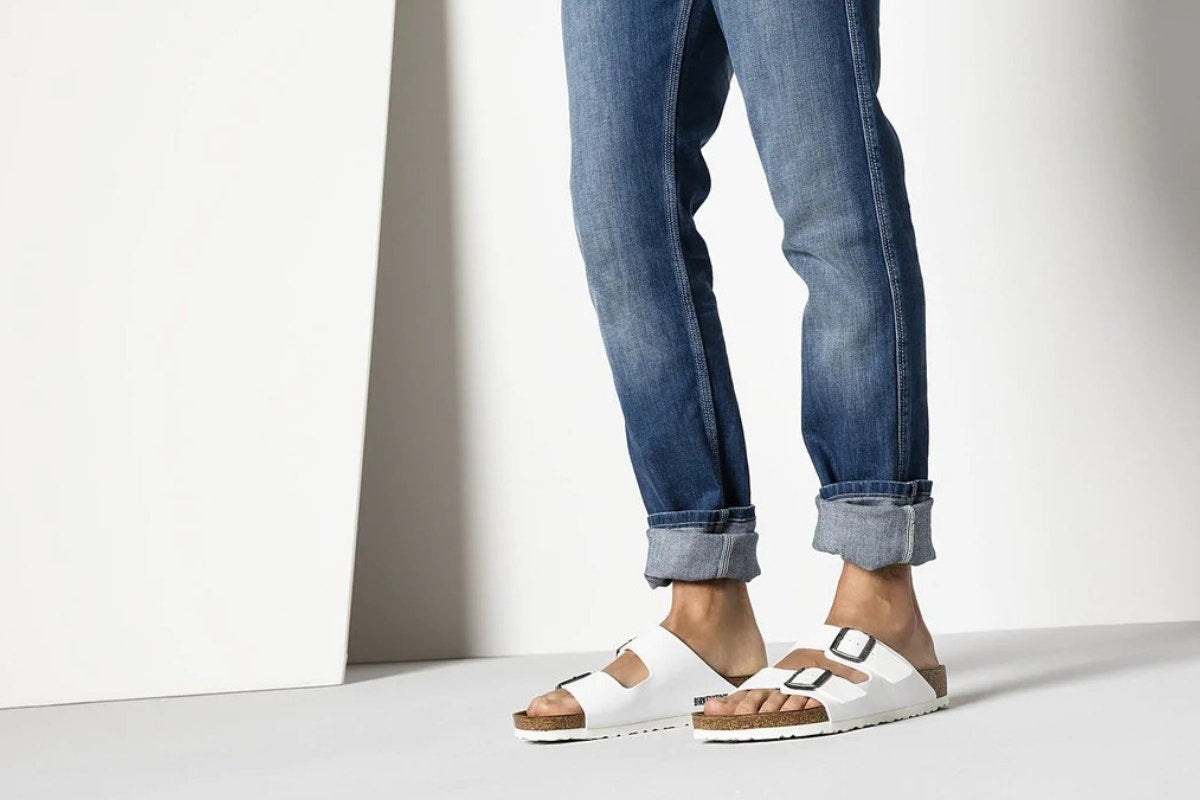 Birkenstock Arizona Birko-Flor Regular Fit Sandal (White, Size 37 EU)