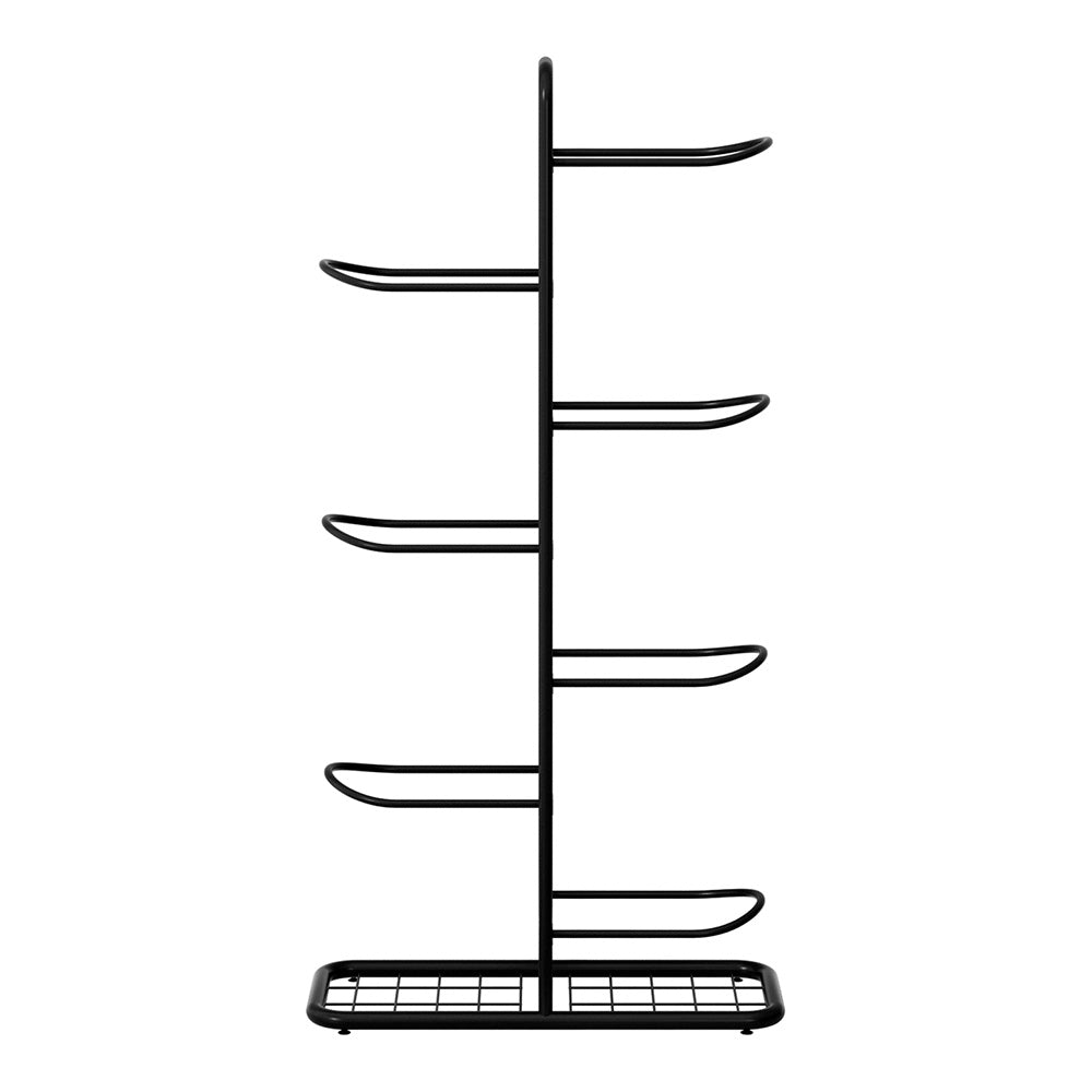 Everfit 7-Tier Ball Storage Rack Sports Equipment Organiser - Black