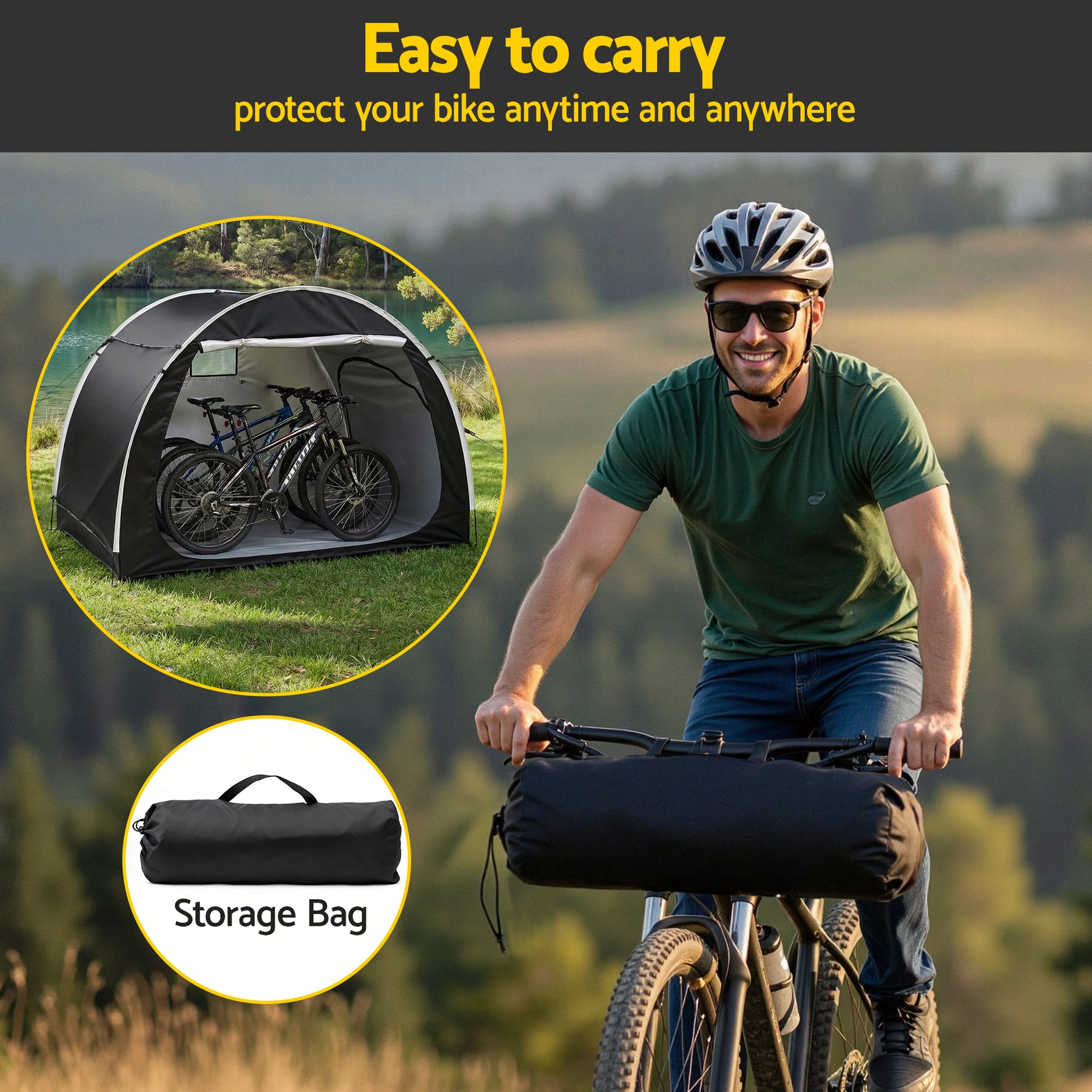 Giantz Bike Storage Tent – Black UV Protection 200 x 150 x 165cm