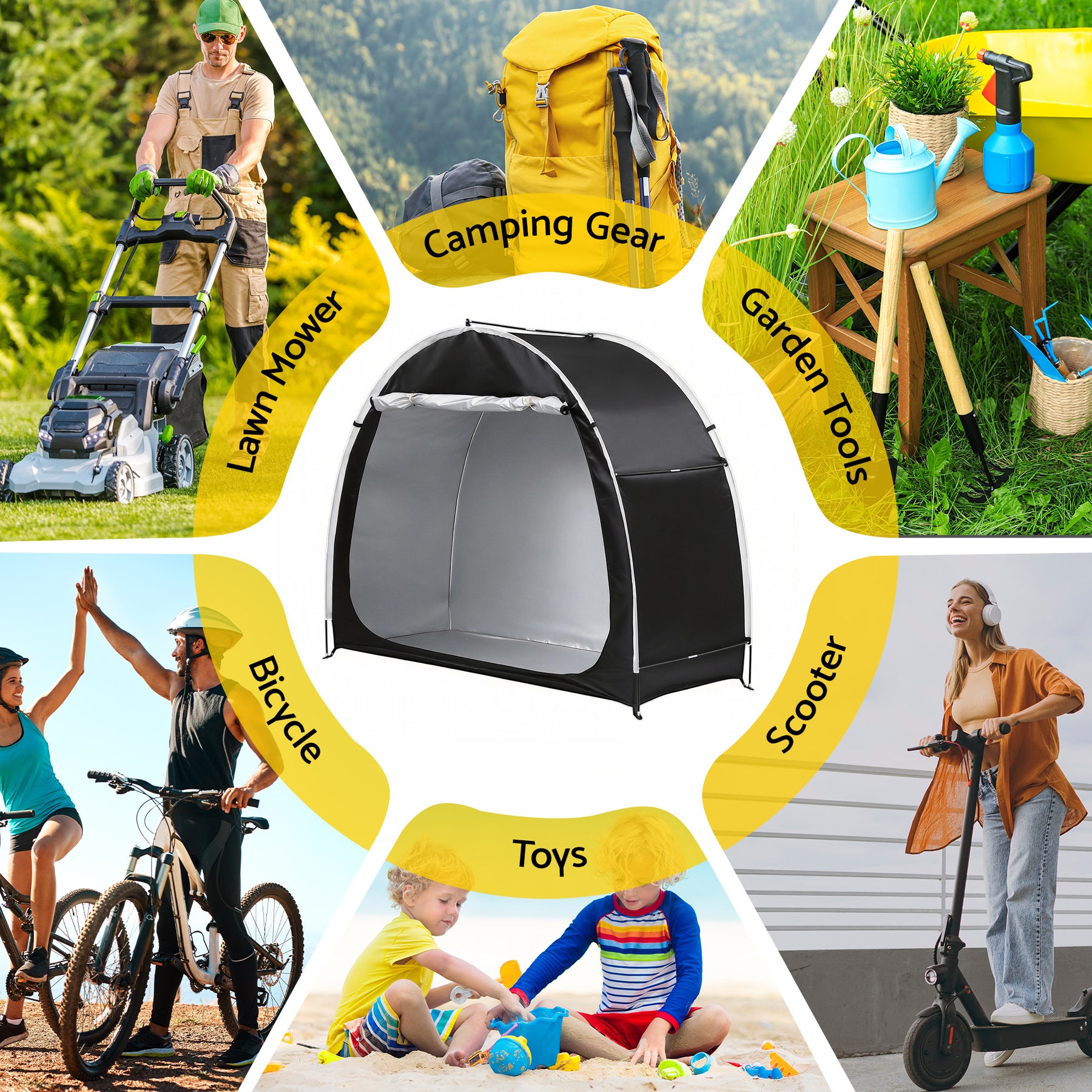 Giantz Bike Storage Tent – Black UV Protection 200 x 80 x 165cm