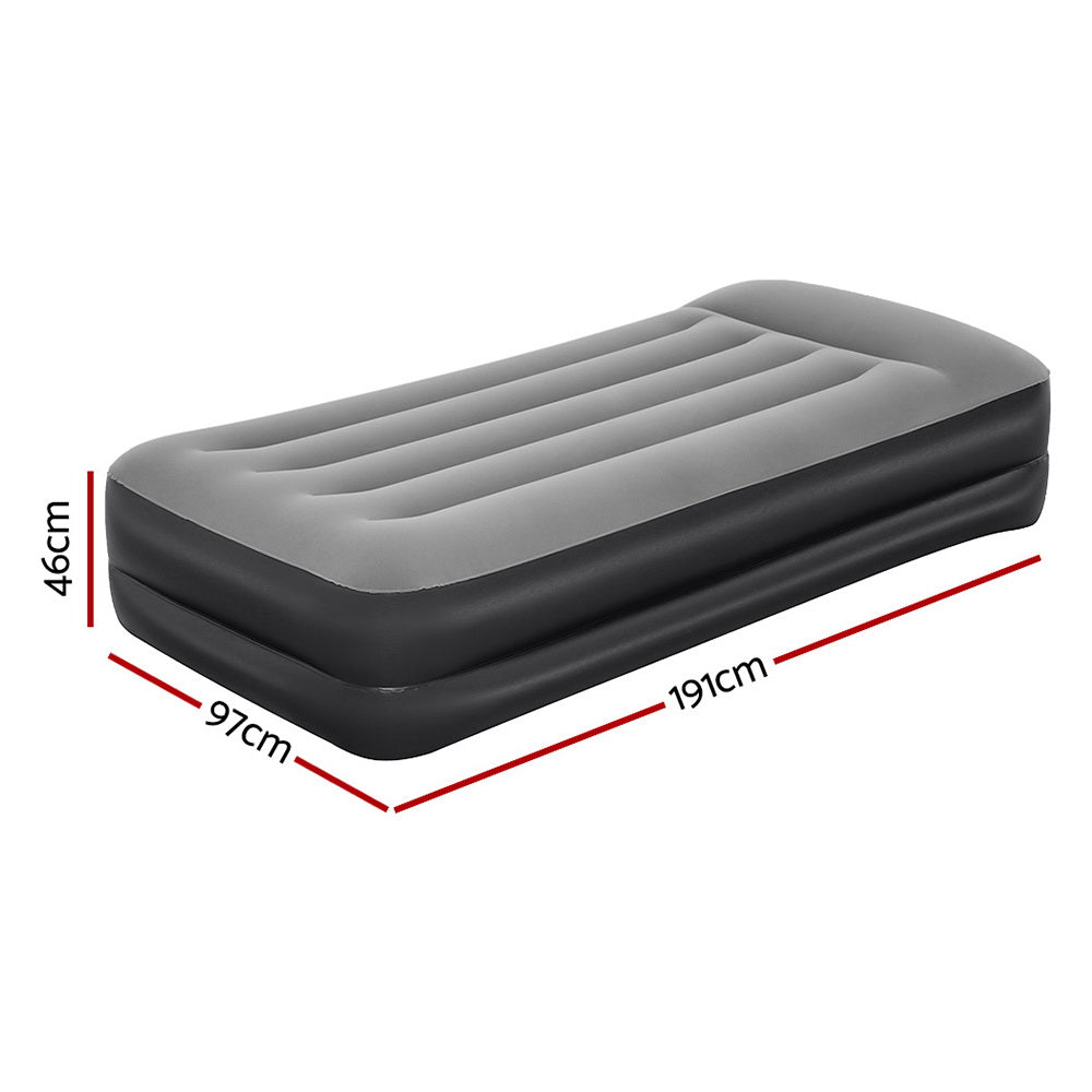 Bestway Single Inflatable Air Mattress with Built-In Pump - Black