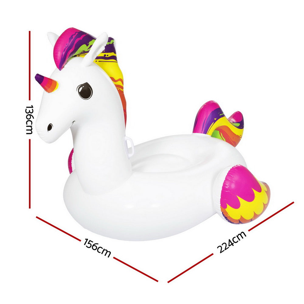 Bestway Unicorn Inflatable Pool Float Rider 224x156CM with Heavy-Duty Handles - SuperSaverAU - view 2