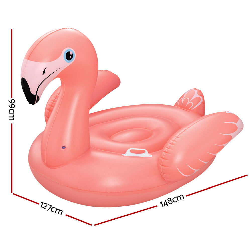 Bestway Inflatable Flamingo Float Rider 148x127CM with Heavy-Duty Handles - SuperSaverAU - view 2