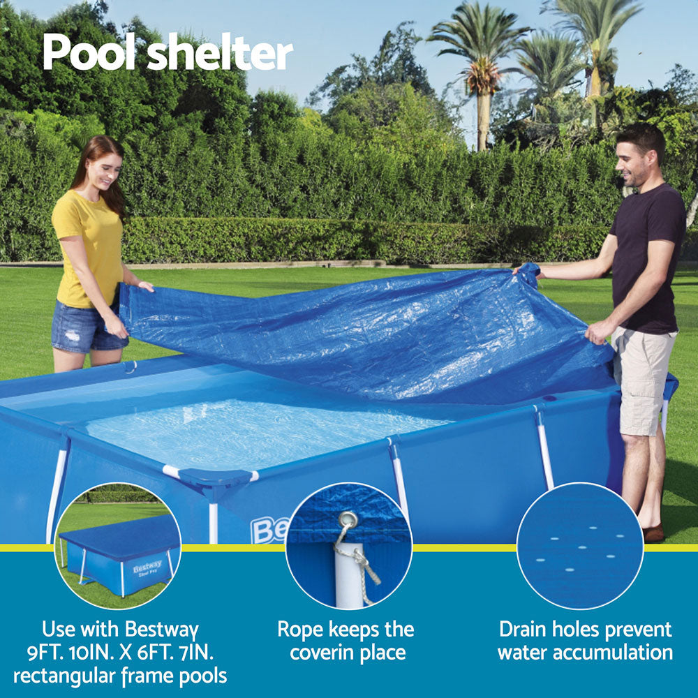 Bestway Pool Cover 3.04m x 2.05m for 3.00m x 2.01m Above Ground Pools, Durable PE - SuperSaverAU - view 4