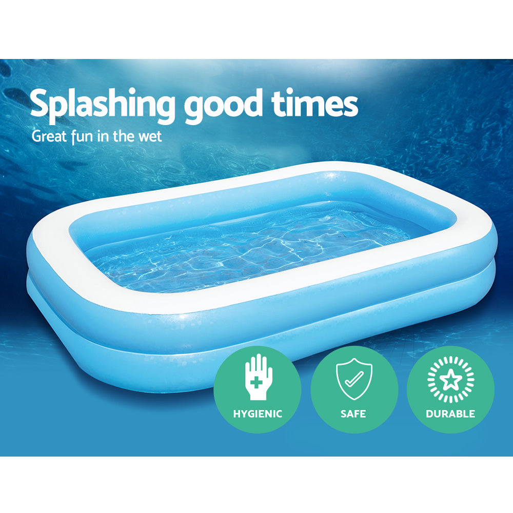 Bestway Inflatable Kids Above Ground Swimming Pool 262x175x51cm, 778L, Durable Vinyl - SuperSaverAU - view 4