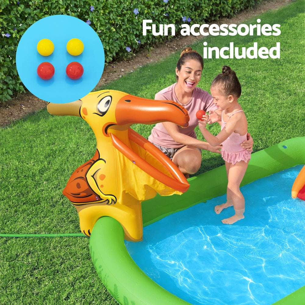 Bestway Kids Inflatable Play Splash Pool with Slide, 242x140cm, Dinosaur Theme - SuperSaverAU - view 6