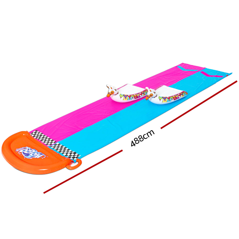 Bestway Inflatable Water Slide 4.88m Double-Lane with Llama Surf Riders - SuperSaverAU - view 2
