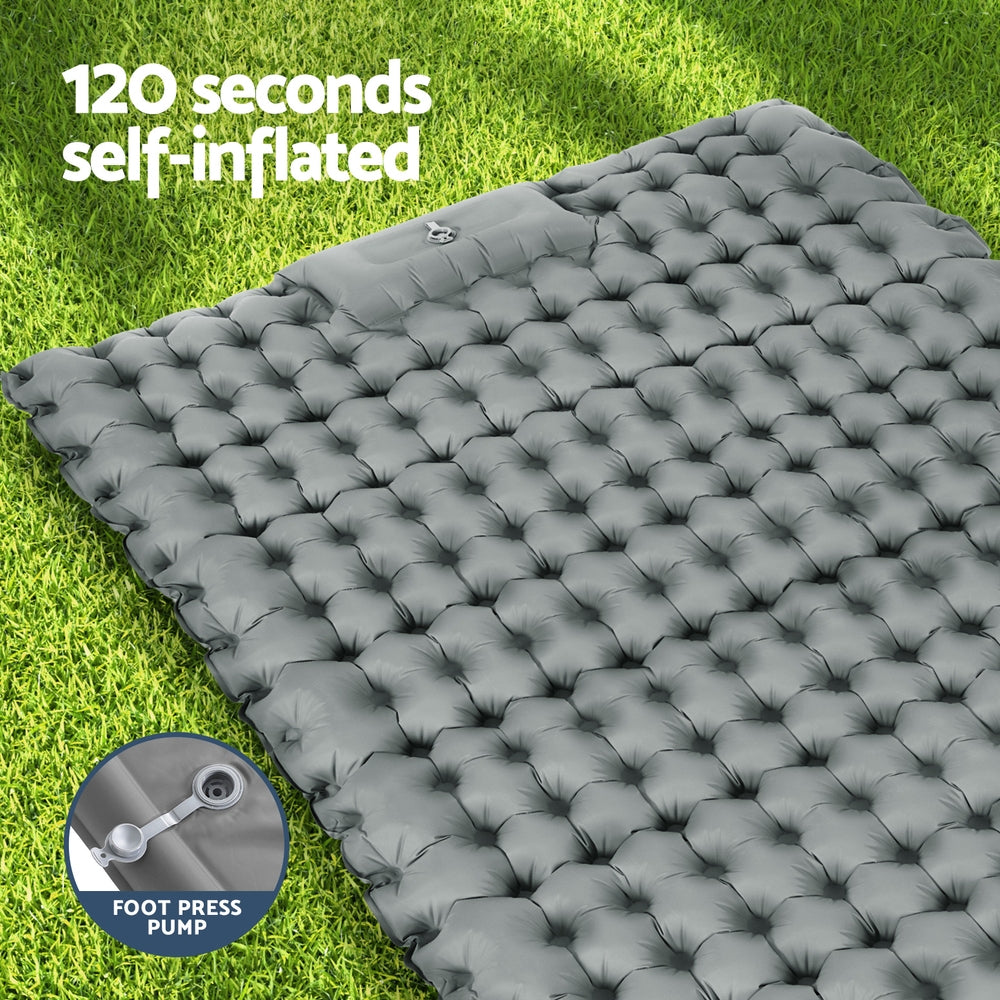 Weisshorn Self-Inflating Mat 200x140cm, 9cm Thick, Water-Resistant, Carry Bag - SuperSaverAU - view 4