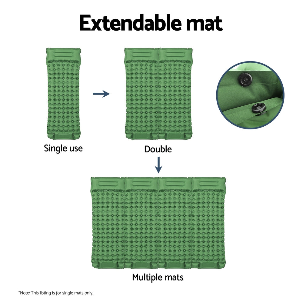Weisshorn Self-Inflating Mat 200x70cm, 9cm Thick, Water-Resistant, Portable - SuperSaverAU - view 5