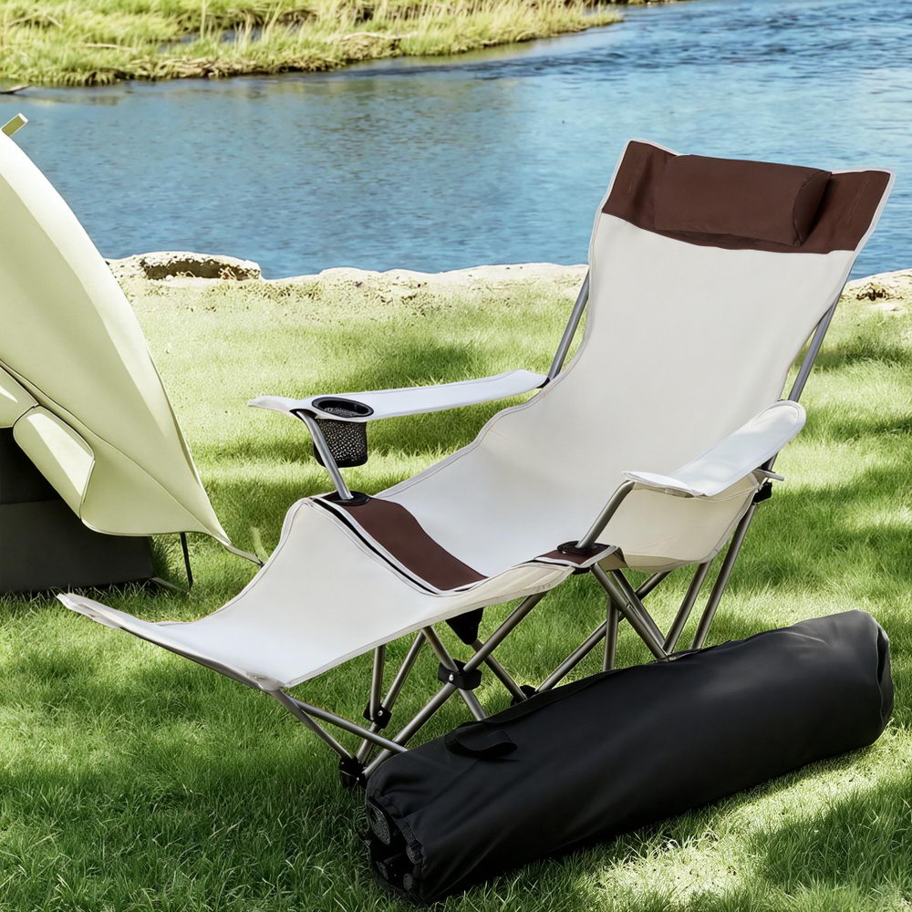 Weisshorn Camping Chair Reclining Adjustable Portable Outdoor Folding Lightweight - SuperSaverAU - view 7