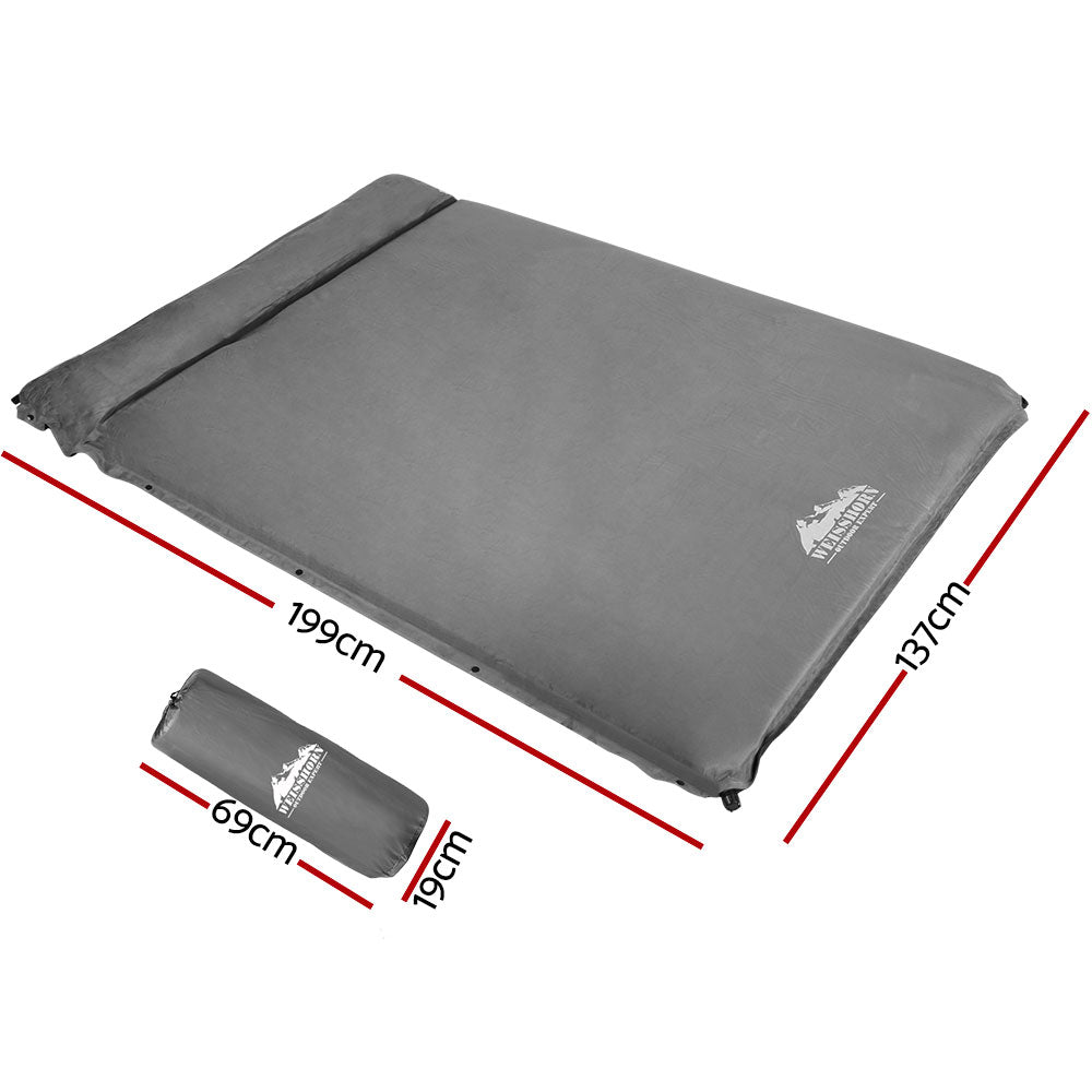 Weisshorn Double Self-Inflating Mat 199x137cm, Water Resistant, 4cm Foam - SuperSaverAU - view 2