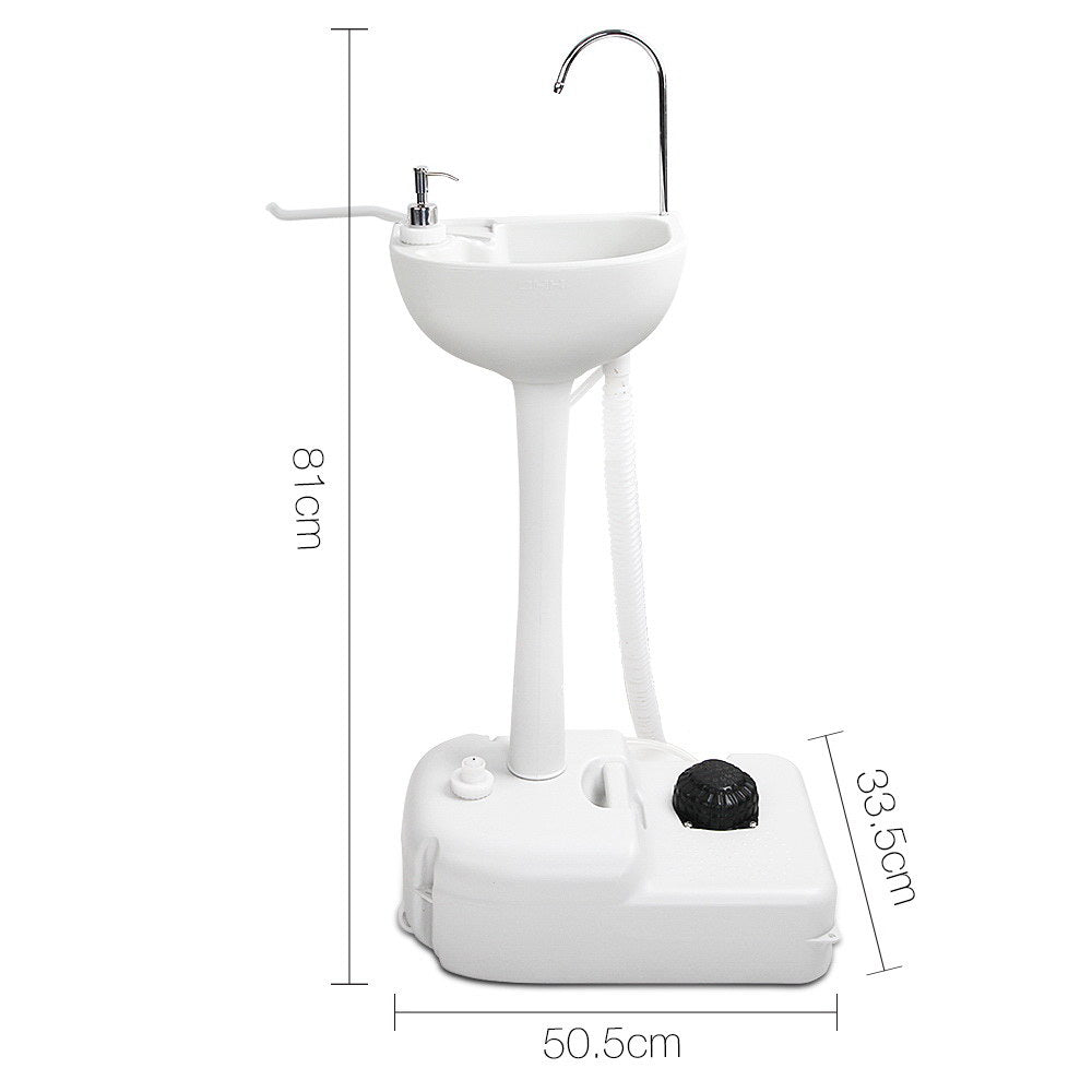 Weisshorn Portable Handwash Stand 19L with Foot Pump & Towel Rack - SuperSaverAU - view 2