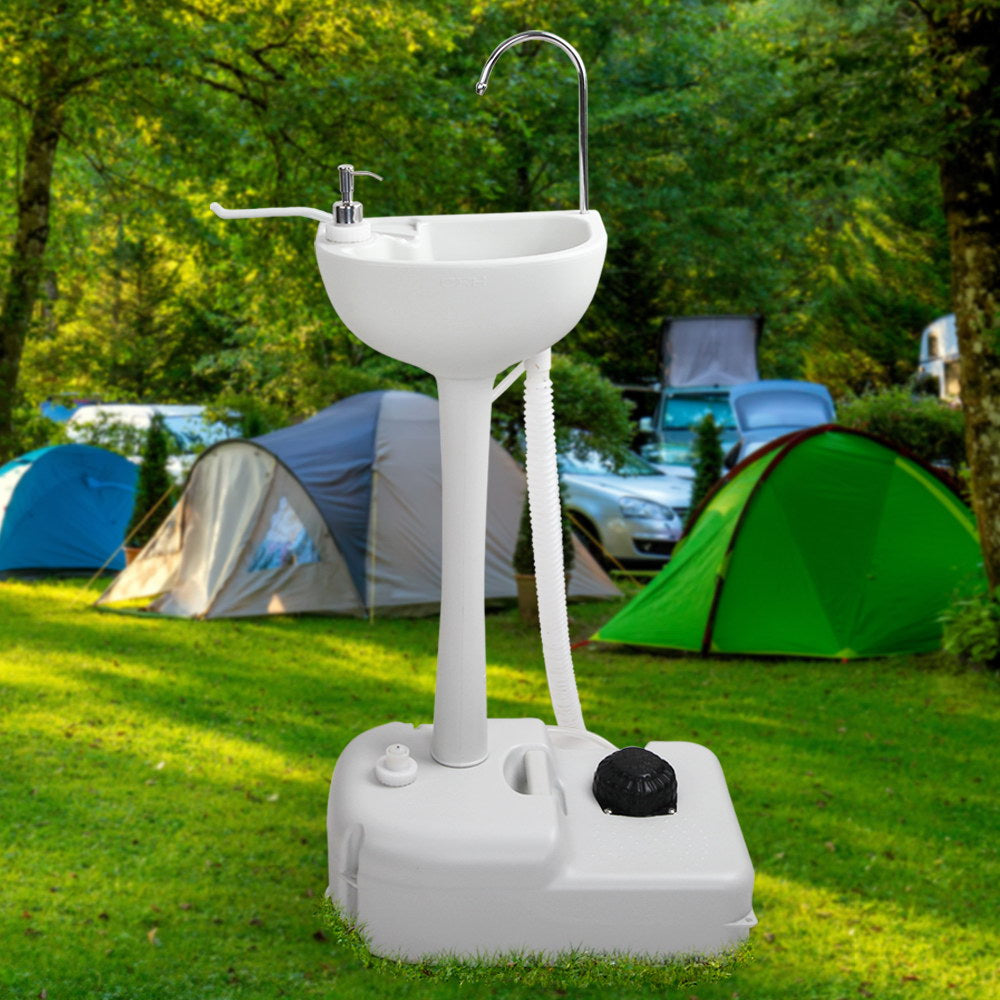 Weisshorn Portable Handwash Stand 19L with Foot Pump & Towel Rack - SuperSaverAU - view 7