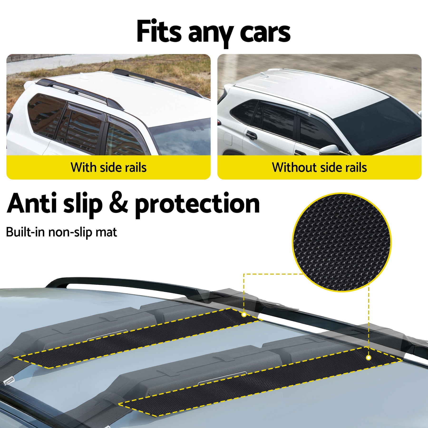 GIANTZ Universal Soft Kayak Roof Rack Pads 80kg