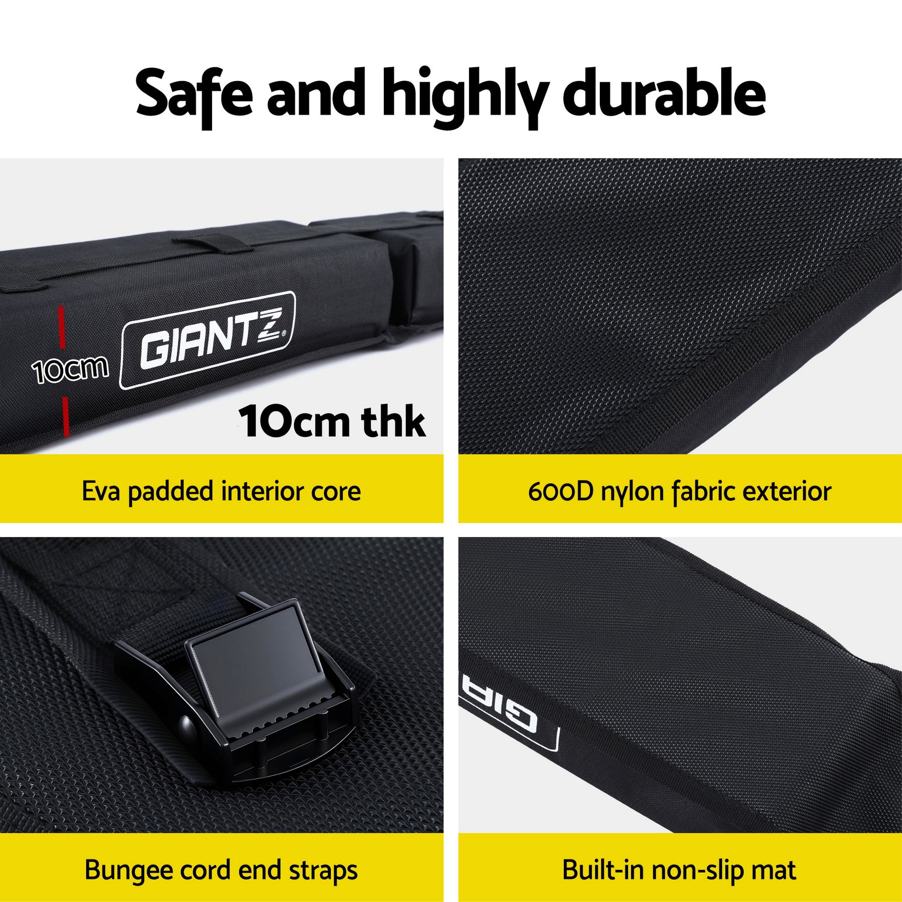 GIANTZ Universal Soft Kayak Roof Rack Pads 80kg