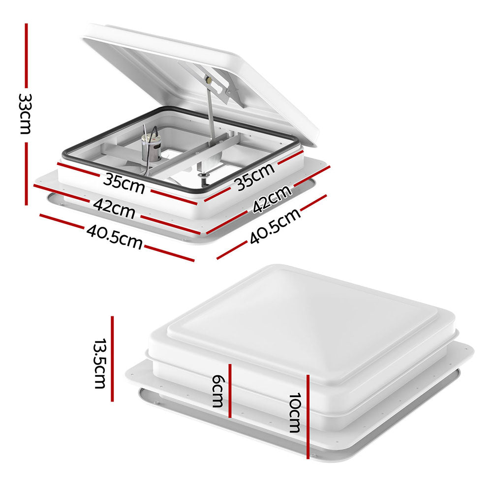 Weisshorn 12V Caravan Roof Vent Fan - White