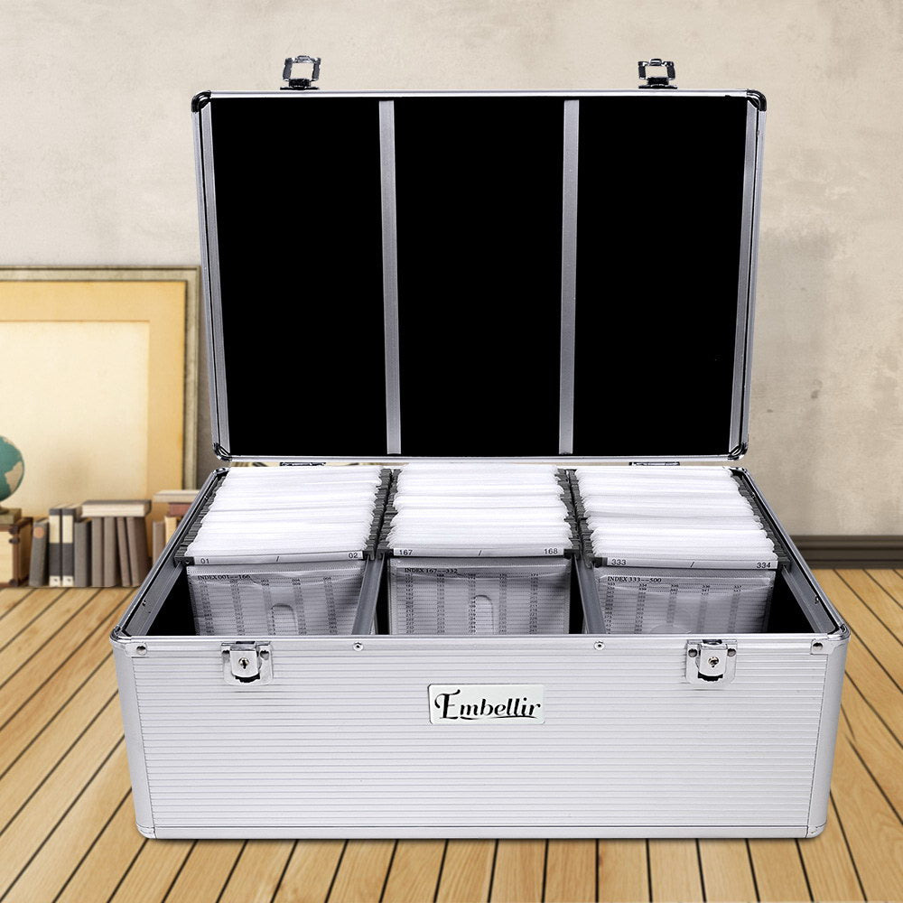 Embellir Aluminium CD Storage Case Box 500 Disks with Locks & Velvet Lining - SuperSaverAU - view 8