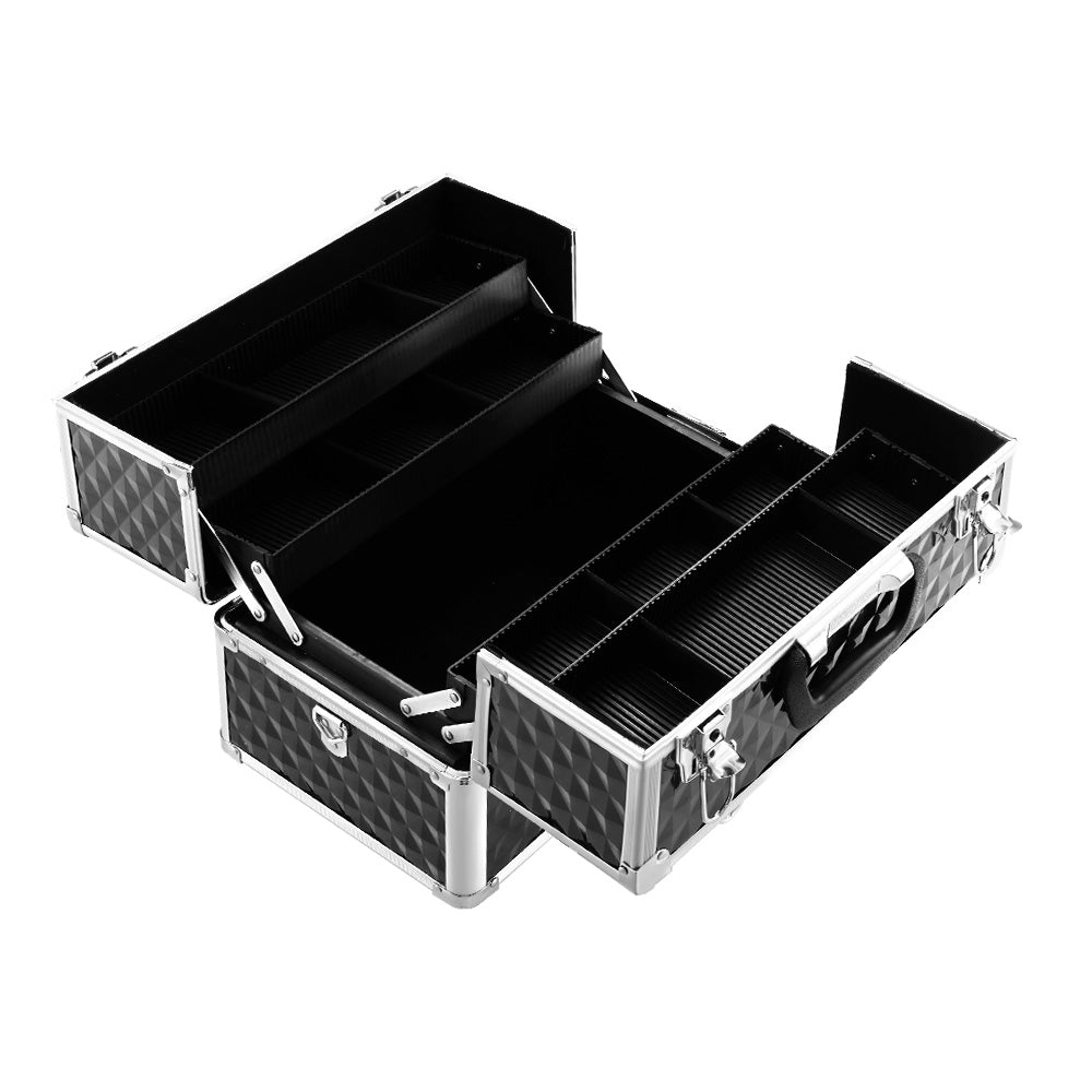 Embellir Portable Cosmetic Beauty Makeup Case - Diamond Black - SuperSaverAU - view 3