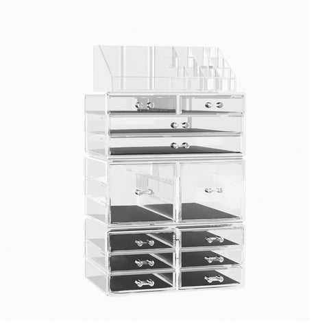 Embellir Makeup Case Acrylic Cosmetic Organizer Storage Box Jewellery Holder - SuperSaverAU - view 1