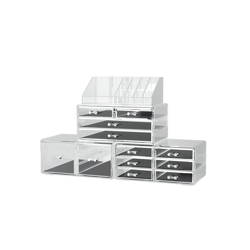 Embellir Makeup Case Acrylic Cosmetic Organizer Storage Box Jewellery Holder - SuperSaverAU - view 3