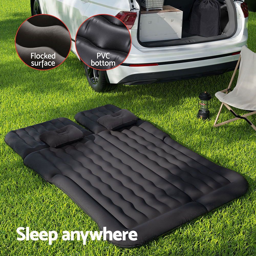 Weisshorn Car Mattress 175x130 Inflatable Bed with Pillows & Air Pump, Black - SuperSaverAU - view 5