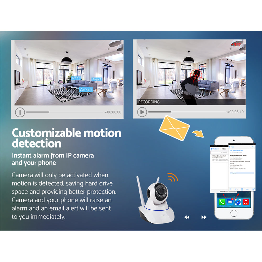 UL-tech 1080P Wireless IP Camera Security WIFI Cam White - SuperSaverAU - view 6