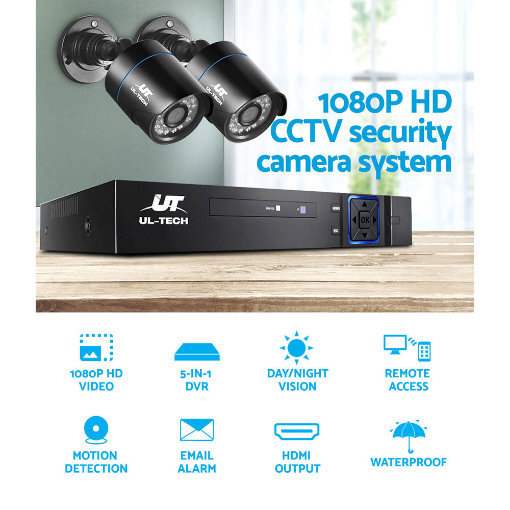 UL-tech CCTV Security System 4CH DVR 2 Cameras 1080p - SuperSaverAU - view 4