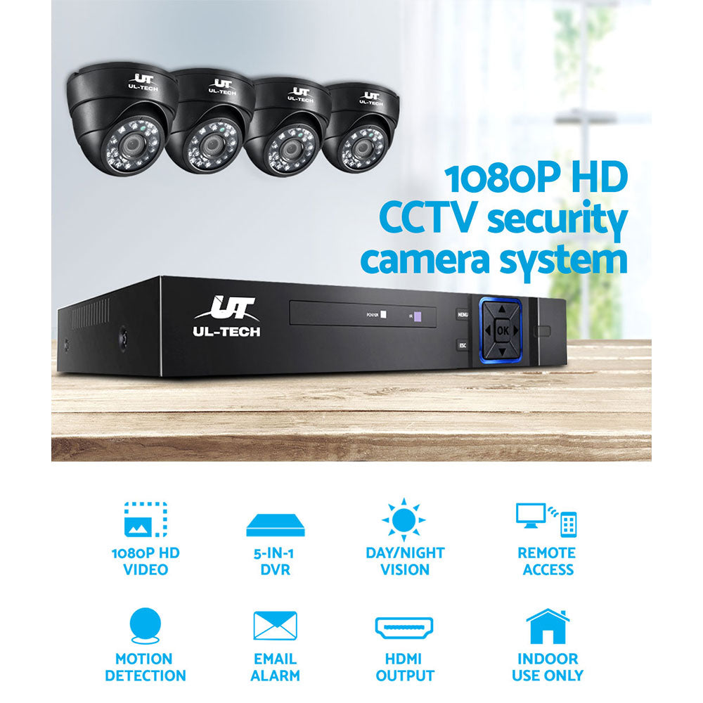 UL-tech CCTV Security System 4CH DVR 4 Cameras 1080p - SuperSaverAU - view 4