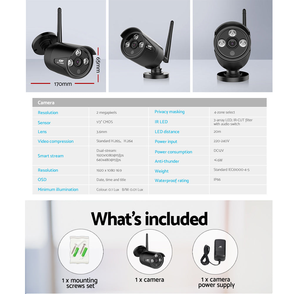 UL-tech Wireless CCTV 3MP Camera Bullet - SuperSaverAU - view 6
