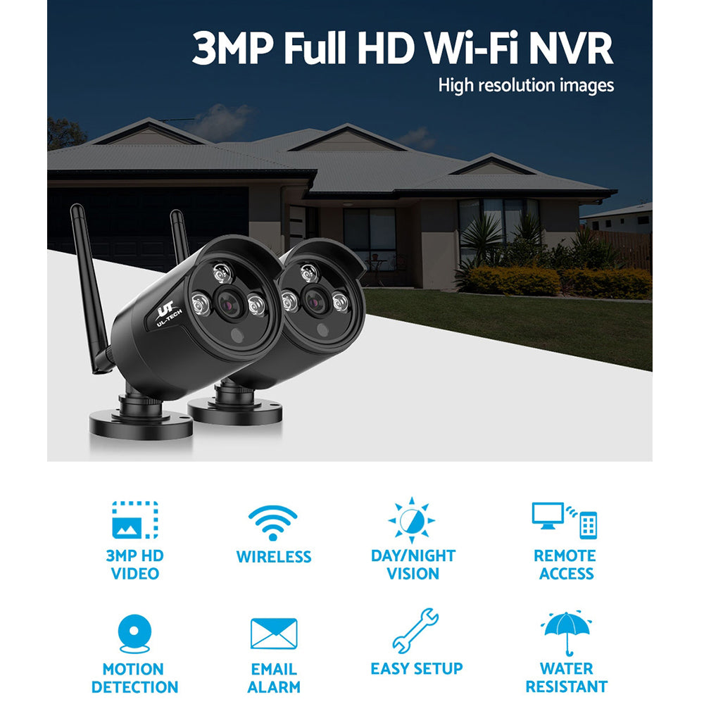 UL-tech Wireless CCTV 3MP 2 Cameras Bullet - SuperSaverAU - view 3