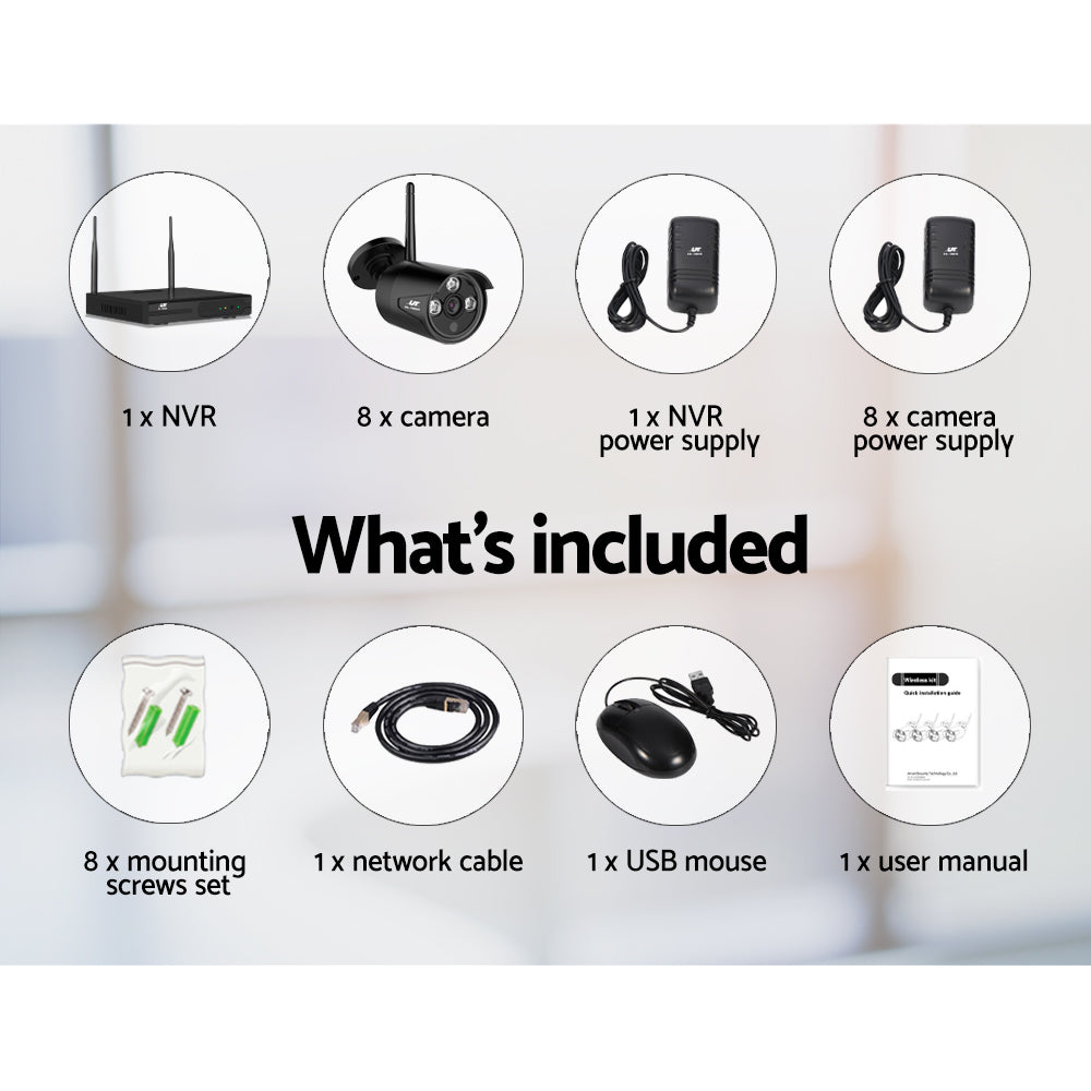 UL-tech Wireless CCTV Security System 8CH NVR 3MP 8 Bullet Cameras - SuperSaverAU - view 4