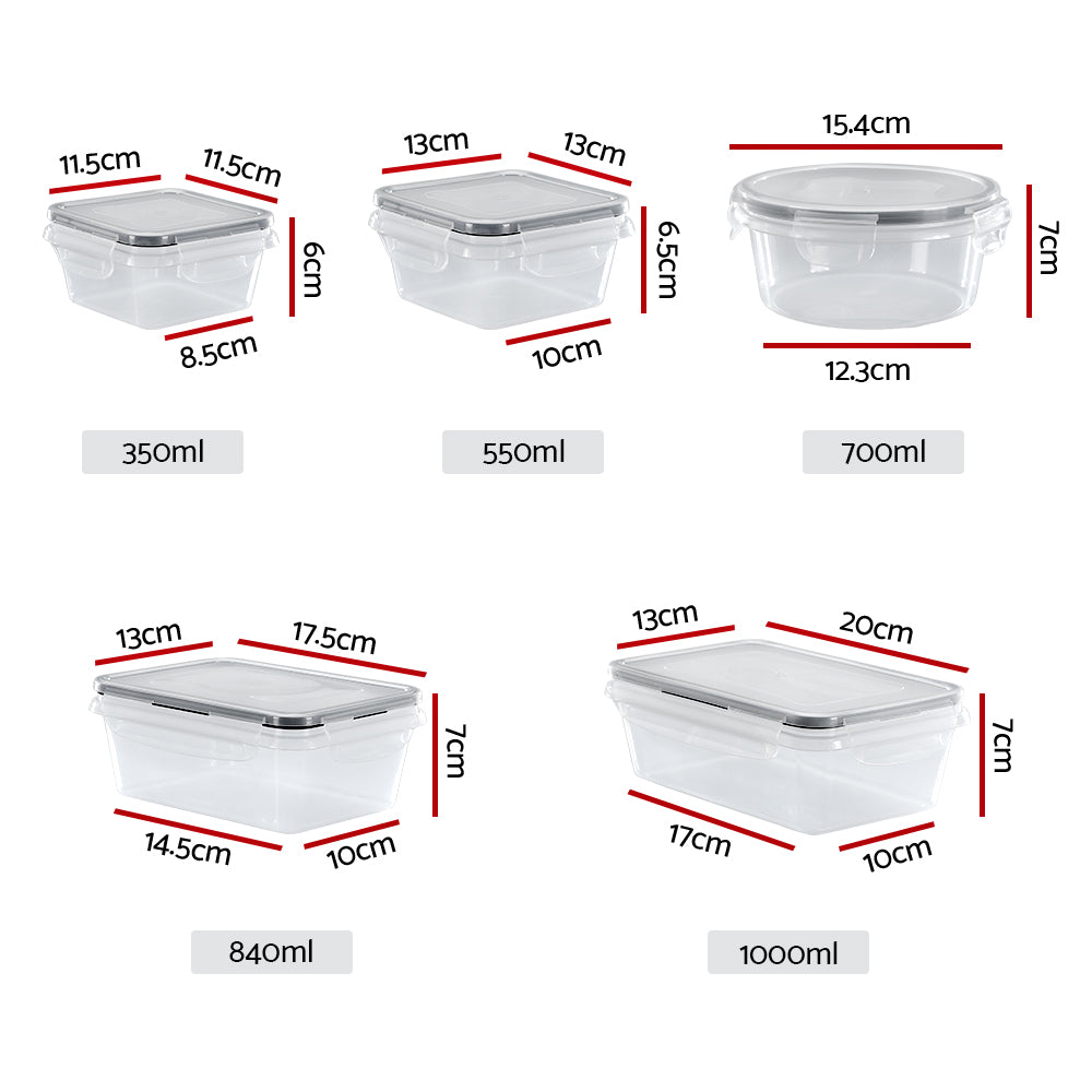5-star Chef 16-piece BPA-Free Food Storage Container Set, Airtight & Stackable - SuperSaverAU - view 2